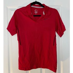 Red and black Nike dry fit polo